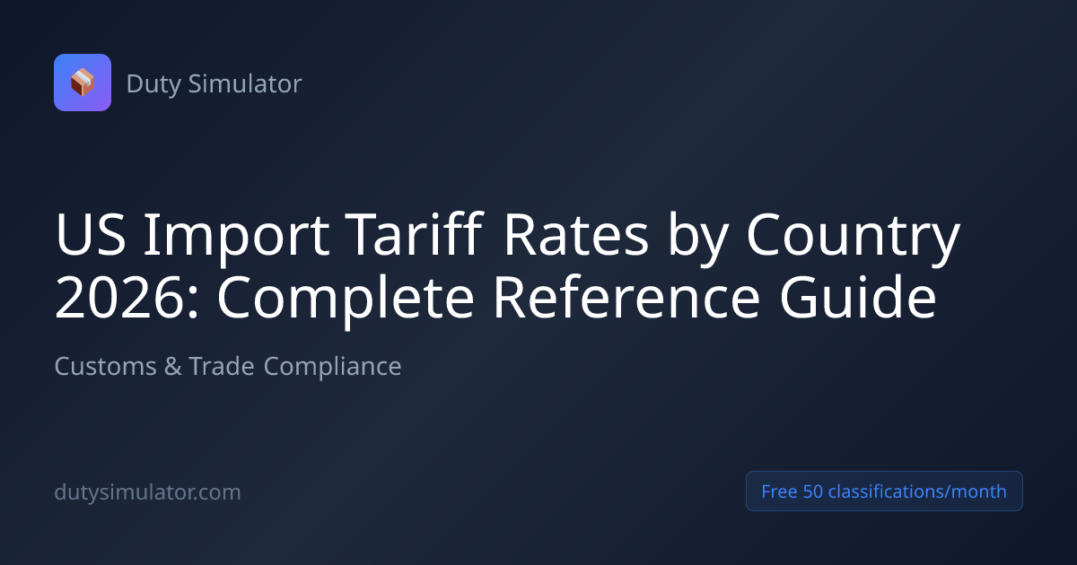 US Import Tariff Rates by Country 2026: Complete Reference Guide | Duty ...
